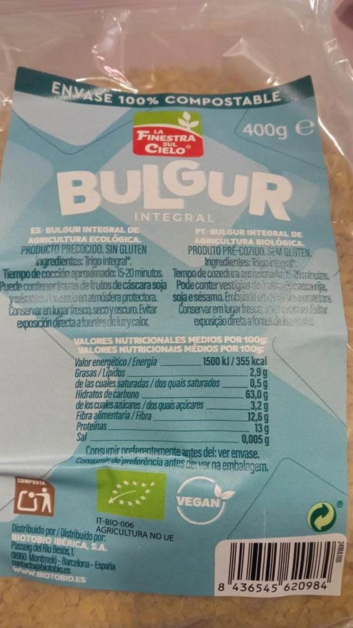 Nicht gekennzeichnetes Gluten in ökologischem Vollkornbulgur