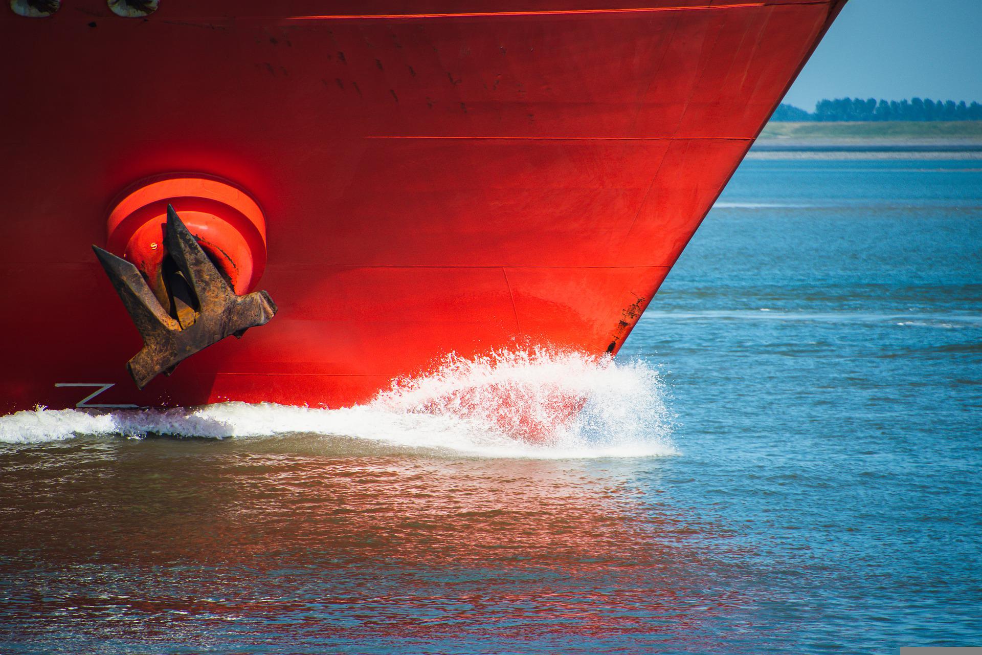 Bootsrumpf eines Frachtschiff