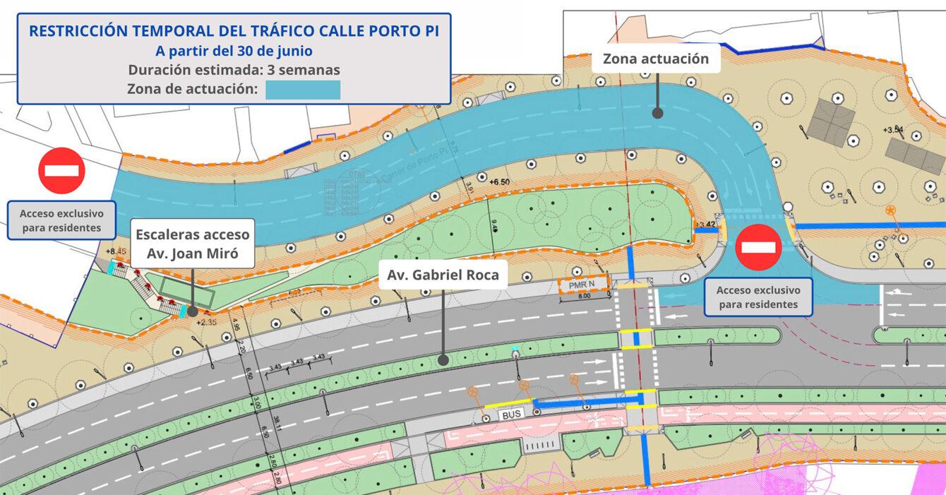 Calle Porto Pi gedurende meerdere weken afgesloten