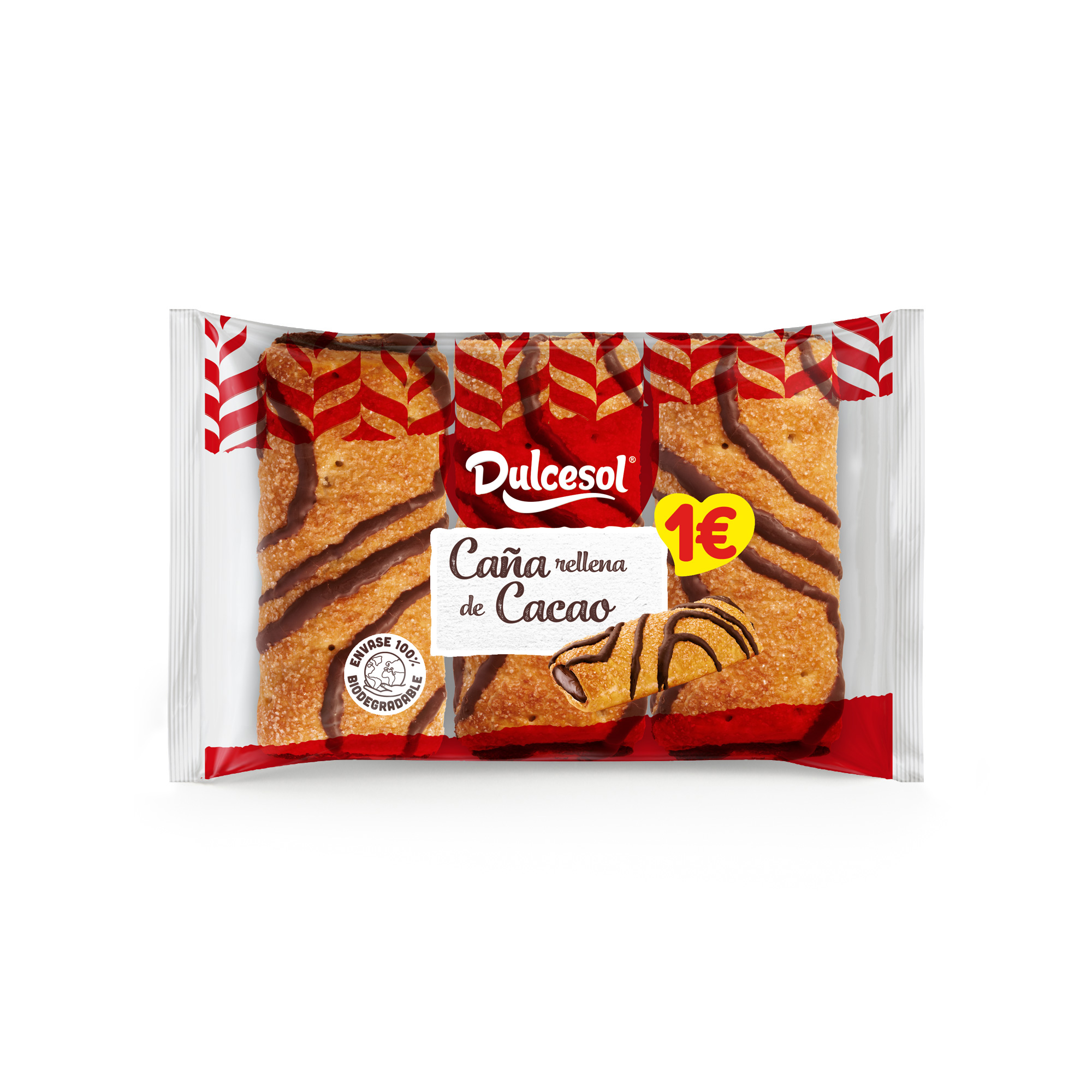 Dulcesol caña rellena de cacao