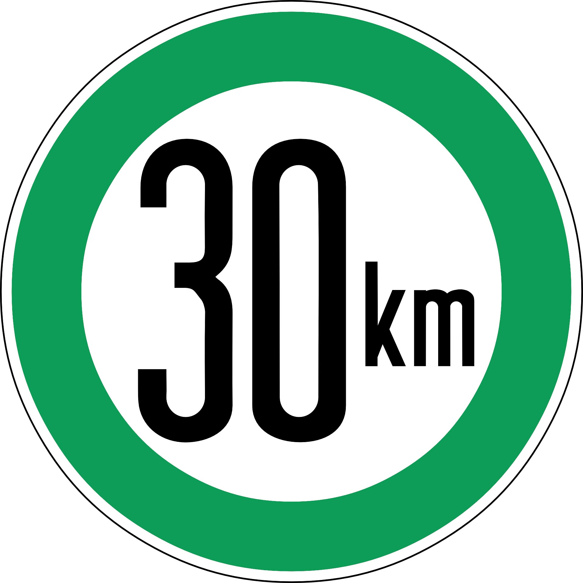 Grünes Verkehrsschild