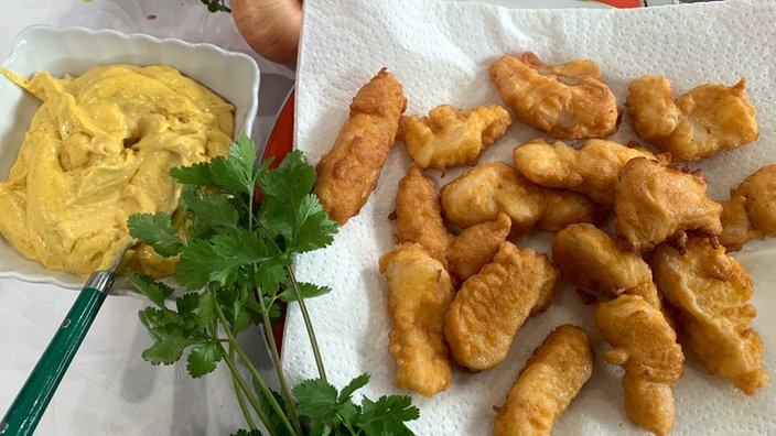 Kibbeling mit Curry-Mayonnaise