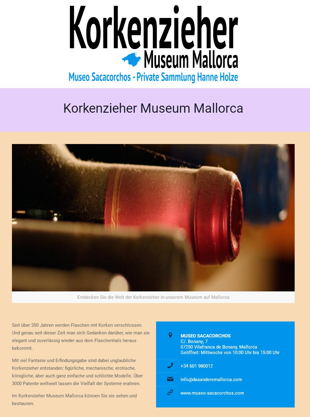 Korkenzieher Museum Mallorca