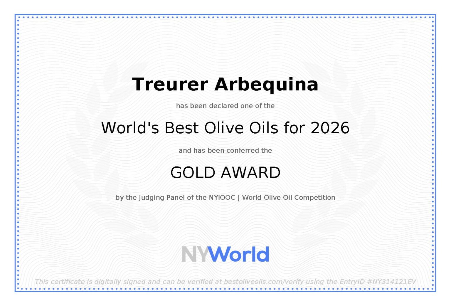 NYIOOC World Olive Oil Competition