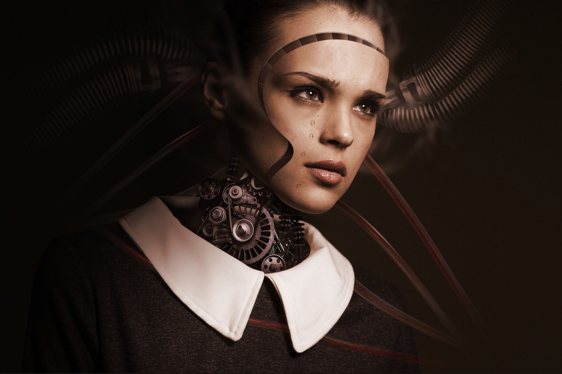Roboter, Frau, Gesicht