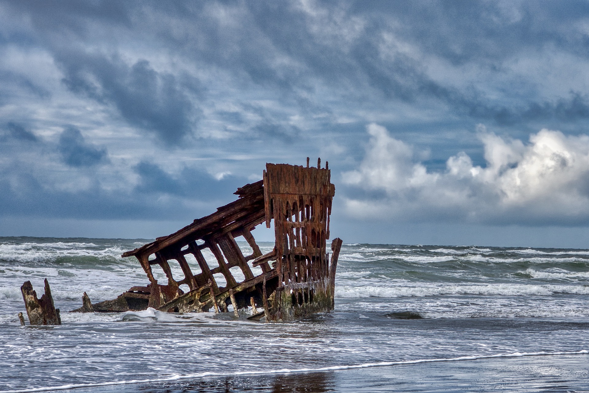 Schiffswrack Meer Küste