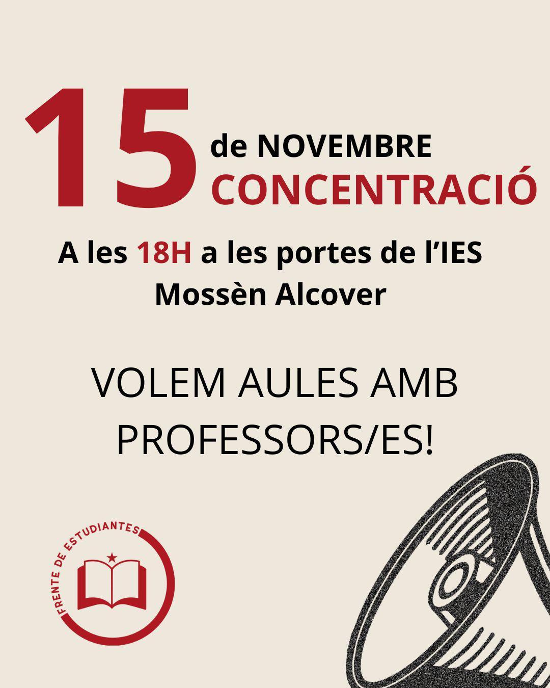 IES Mossen Alcóver studenten protesteren vrijdag IES Mossen Alcóver studenten protesteren vrijdag