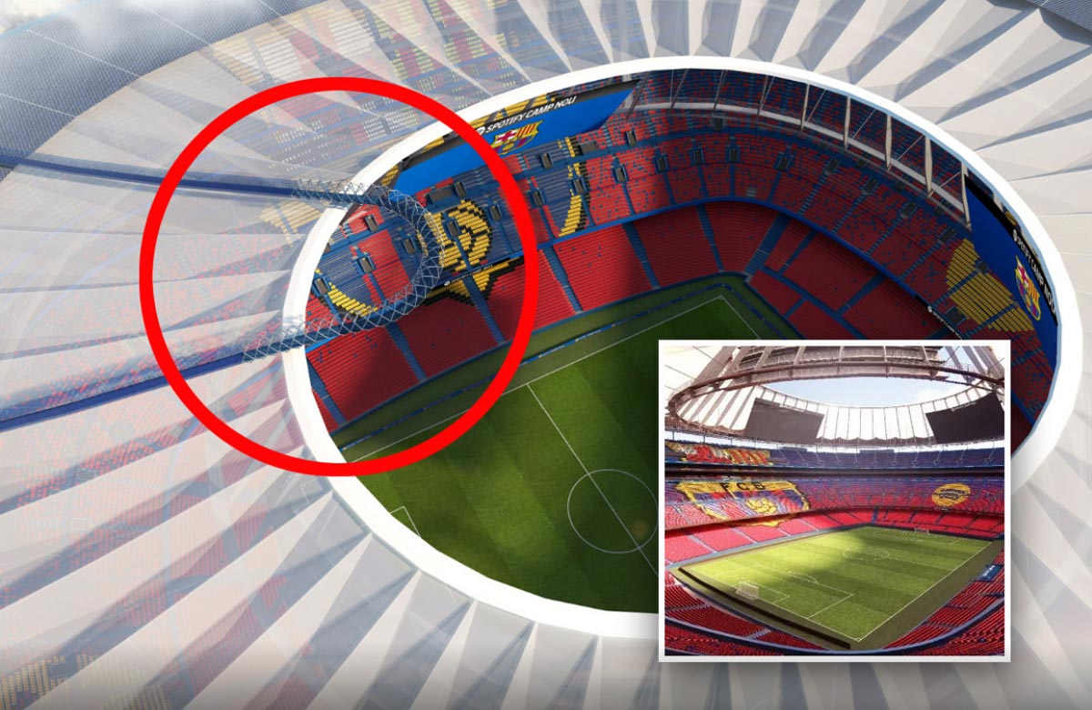 Vorbereitung des Spielfelds im neuen Camp Nou