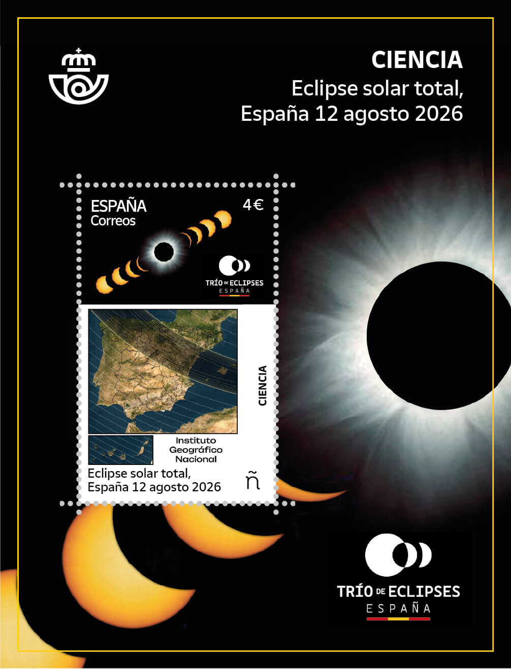 Sondermarke zur historischen Sonnenfinsternis