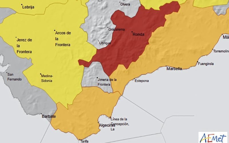 Starke Regenfälle in Andalusien – Warnstufe Rot ausgerufen