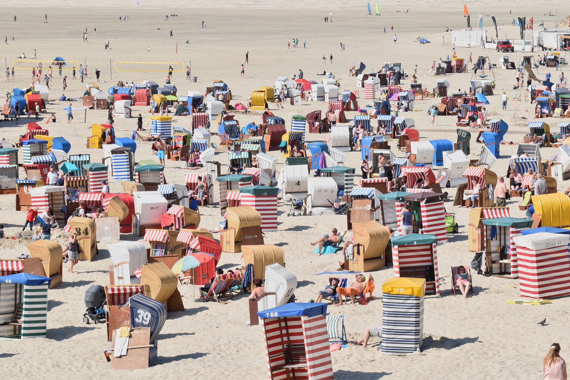 Strand, Überlaufen, Touristen