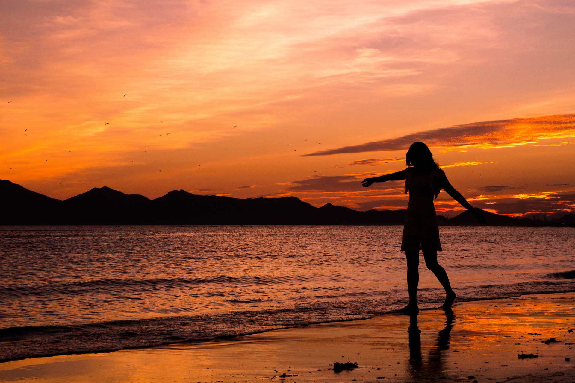 Strand nach Sonnenuntergang