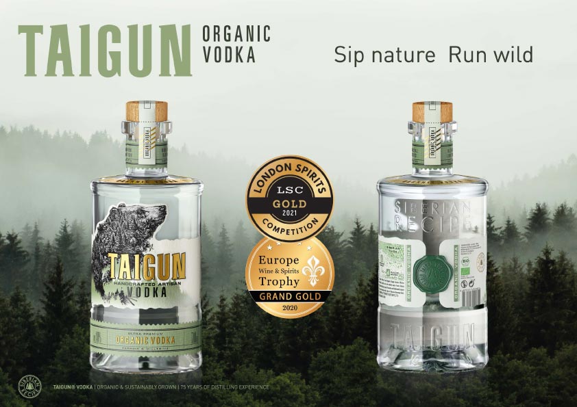 93 Punkte Goldmedaille für TAIGUN® ORGANIC VODKA