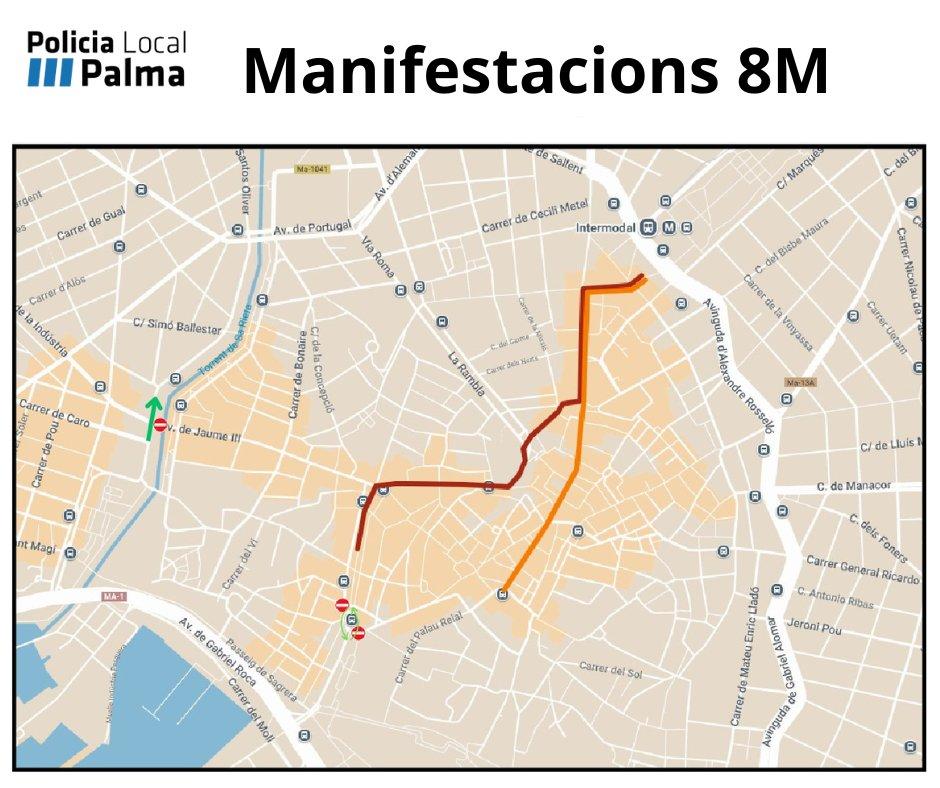 Verkehrsbehinderungen anlässlich des Frauentags auf Mallorca Verkehrsbehinderungen anlässlich des Frauentags auf Mallorca