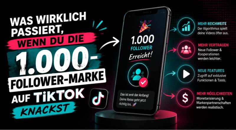 Was wirklich passiert, wenn du die 1.000-Follower-Marke auf TikTok knackst