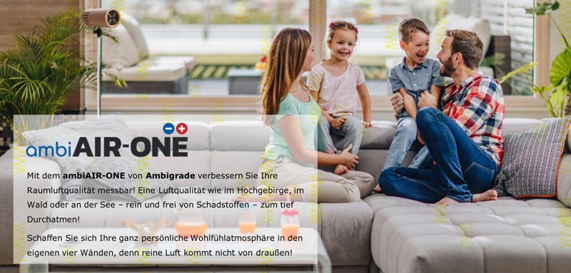 ambiAIR-ONE | Eine gesunde, schadstofffreie Raumluft mit einem hohen Anteil an negativen Sauerstoffionen