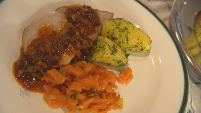 Dresdner Kotelettbraten mit Möhrengemüse